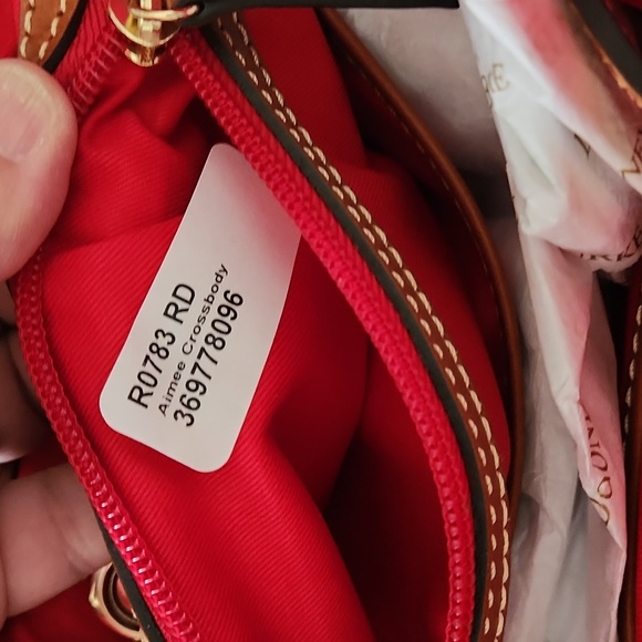 NWT Dooney & Bourke Red Pebbled Leather Aimee Drawstring Crossbody Bag ❤️ - Picture 11 of 16